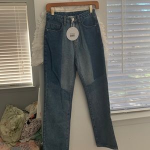 Princess Polly Jeans… size 2 fit my waist but too long for me (i’m 5’0”)